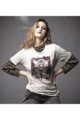 playbackmoda Owersize Kadın Ilüstrsyon Çizim Tasarım Baskılı Tişört thumbnail 1
