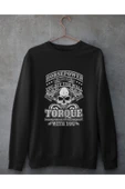 playbackmoda Akiki Tasarım - Horsepower & Torque, Motosiklet Motto ,siyah Sweatshirt Ak10083 thumbnail 1