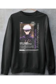 playbackmoda Akiki Tasarım, Satoru Gojo, Anime - Manga, Siyah Sweatshirt, L Beden - 1