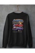 playbackmoda Akiki Tasarım - Klasik Amerikan Arabaları Şov ,siyah Sweatshirt Ak10111 thumbnail 1