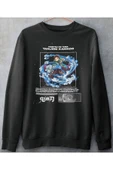 playbackmoda Akiki Tasarım, Tanjiro Kamado, Anime - Manga, Siyah Sweatshirt, S Beden thumbnail 1
