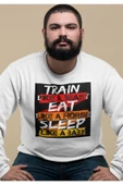 playbackmoda Akiki Tasarım Sportif Motivasyon - Çalış Ye Uyu Sweatshirt - 2