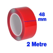 Çift Taraflı Silikon Bant Montaj Bandı Şeffaf 48 mm x 2 Metre Güçlü Çok Amaçlı Yapıştırıcı 1 Adet - 3