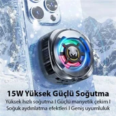 Coofbe Göstergeli RGB Işıklı15W Magsfe Uyumlu Kablolu Soğutma Levhalı Ultra Telefon Soğutucu Radyatör 3 Modlu - 2
