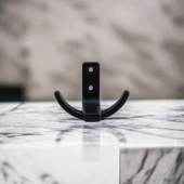 Çapa 5 Adet Askı Siyah Dolap Askılık Askılığı Duvar Vestiyer Banyo Mutfak Elbise Kıyafet Askısı - 5