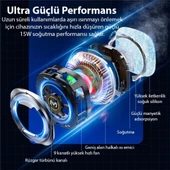 Coofbe Göstergeli RGB Işıklı15W Magsfe Uyumlu Kablolu Soğutma Levhalı Ultra Telefon Soğutucu Radyatör 3 Modlu - 4