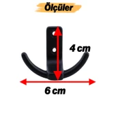 Çapa Askı Siyah Dolap Askılık Askılığı Duvar Vestiyer Banyo Mutfak Elbise Kıyafet Askısı Portmanto thumbnail 3