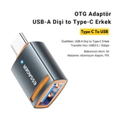 Essager Type-C To USB OTG Dönüştürücü Adaptör, 5 Gbps Veri Aktarım, Mini Type C Çevirici, Klavye, Mouse Çevirici - 2