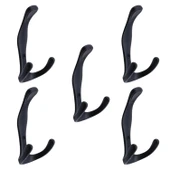 Asya 5 Adet Portmanto Siyah Dolap Askılık Askılığı Duvar Vestiyer Banyo Mutfak Elbise Kıyafet Askısı thumbnail 2