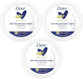 Dove Besleyici El ve Vücut Bakım Kremi 250ML Rich Nourishment Cream (Mavi) (3 Lü Set) - 1