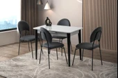 Mini 60 x 100 Milano Açık Gri Mdf Ortadan Açılır Masa 4 Adet Suna Sandalye - 1