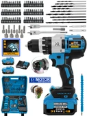 Waltmann Germany Bluer 24 V Orginal 13 Mm Metal Mandren BL Fırçasız Motor Akülü Darbeli Matkap 10 Pilli - 1