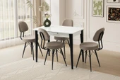 Mini 60 x 100 Milano Mdf Ortadan Açılır Masa 4 Adet Ece Sandalye - 1