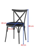 Mini 60 x 100 Milano Mdf Ortadan Açılır Masa 4 Ad Çapraz Sandalye 1 Ad sırtsız Mini Bench - 5