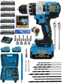 Eisenn Germany Blue 24 V 4 Ah Xr Orginal 13 Mm  Bl Fırçasız Motor 2 Akülü Darbeli Matkap 10 Pilli - 1