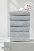 6'lı Greek Gri El Havlusu - 50x90 Cm, 225 Gr, %100 Pamuk, Spa Ve Otel Havlusu - 1