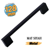 Dar Köprü Kulp 128 mm Mat Siyah Metal Mobilya Mutfak Çekmece Dolap Dolabı Kapak Kulbu Kulpu 12.8 cm thumbnail 1