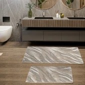 Schafer Home Alora 2 li Pamuk Floş Banyo Paspası-Gri - 1