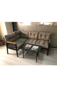 Miami melisa 2+2 Köşe Yön değiştirilebilir Koltuk Takımı Balkon-bahçe-kafe mermerdesen 70x50cm sehpa - 1