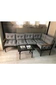 miami Köşe Koltuk Takımı , 3+2 Balkon-bahçe-çay Seti-mutfak Köşesi mermer desen 70x50cm sehpa - 1