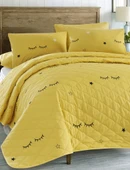 Upstyle Kapitone Yatak Örtüsü Seti Çift Kişilik Dide Sarı thumbnail 2