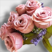 Yapay Cipso Aranjmanli 7 Kafa Lila Gül Buketi dekor Saksı thumbnail 1