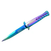 Tac-Force 1111-D Titanyum Gökkuşağı Kamp Çakı 23 cm - Metal Sap, Yarı Otomatik TG-53-vice/(1395) 1926 - 1