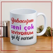 İyi ki Varsın Babalar Günü Baskılı Kupa Bardak Kahve Kupa Bardak - 1