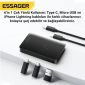 Essager 6in1 60W Type C, Micro ve İphone Lightning Kablolu, Dönüştürücü, Sim Aparatlı Seyahat Seti - 2