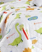 Upstyle Kapitone Yatak Örtüsü Seti Çift Kişilik Dinolar Beyaz thumbnail 4