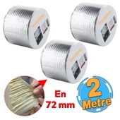 Çamur Bant 3 ADET Çatı İzolasyon Ses Su Yalıtım Tamir Sakız Bandı Gri 72 mm x 2 Metre - 1