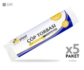 Atiplast Çöp Torbası Endüstriyel Jumbo Boy 400 gr 80 x 110 cm Gri 5 Rulo - 2