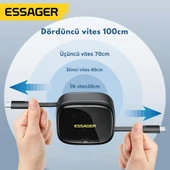 Essager 7in1 60W Çekilebilir Type C, Micro, İphone Lightning Kablolu, Dönüştürücü, Sim Aparatlı Seyahat Seti - 4