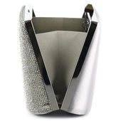 Erkan Saçmacı Antrasit Saten Kristal Taşlı Metal Saplı Zincir Askılı Abiye Çanta - 3