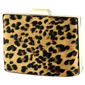 Erkan Saçmacı Leopar Desenli Metal Saplı Zincir Askılı Abiye Çanta - 1