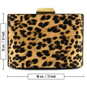 Erkan Saçmacı Leopar Desenli Metal Saplı Zincir Askılı Abiye Çanta - 4