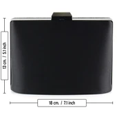 Erkan Saçmacı Siyah Saten Kristal Taşlı Metal Saplı Zincir Askılı Abiye Çanta - 4