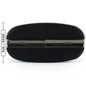 Erkan Saçmacı Siyah Saten Kristal Taşlı Metal Saplı Zincir Askılı Abiye Çanta - 5