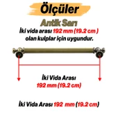 Selçuklu Antik Sarı Metal Kulp 192 mm Mobilya Çekmece Mutfak Dolabı Dolap Kapak Kulpları Kulb Kulpu - 3