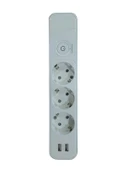 Famatel Üçlü Anahtarlı Grup Priz 2 USB Şarj Adaptörlü Kablosuz - 1