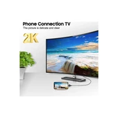 PMR 3 in 1 Phone to HDMI Kablo – 2K 60Hz, 200CM, Type-C, Lightning, Micro USB - 4