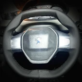 DİKİŞLİ DİREKSİYON KILIFI SİYAH DERİ SİYAH DİKİŞLİ PEUGEOT RİFTER İÇİN - 1