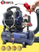 Germany Style Rapco 8 Litre Yağsız Süper Hızlı Dolum Sessiz Hava Kompresörü 8 Metre Hortum Tabanca - 1