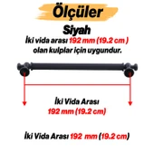 Selçuklu Siyah Metal Kulp 192 mm Mobilya Çekmece Mutfak Dolabı Dolap Kapak Kulpları Kulb Kulpu thumbnail 3