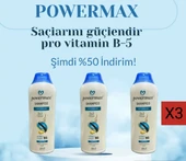 powermax Lubco Powermax Besleyici Onarıcı Formül +Pro Vitamin B-5 Saç şampuanı 400 ML X 3 ADET - 1