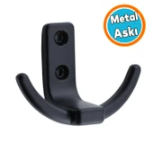 Dolap Askılık Askılığı Duvar Vestiyer Banyo Mutfak Elbise Kıyafet Askısı Portmanto Askı Siyah thumbnail 1