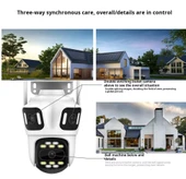 QASUL 3-Ekran Güvenlik 6K HD PTZ Kamera Wifi Gözetim Çok Lensli IP Kamera Kablosuz CCTV Kamera - 3