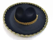 Nessiworld Altın Renk Şeritli Meksika Mariachi Latin Şapkası 55 cm Çocuk - 1