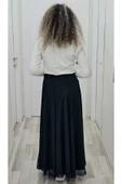 Bel Lastikli Kloş Şifon Etek 6003-Yeşil - 4