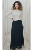 Bel Lastikli Kloş Şifon Etek 6003-Yeşil - 2